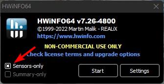 センサーのみを選択